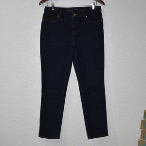 CHICO'S SO SLIMMING GIRLFRIEND ANKLE JEANS CHICO'S 0 REG (US 4R) DARK WASH